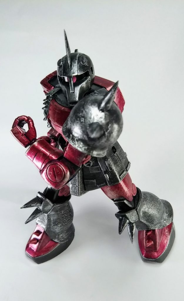 黒鉄色をベースに赤鉄色→シルバーをドライブラシで塗装。