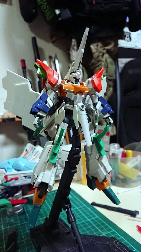 クリーンナップが進んだもの お察しの通り、リゼルをベースにアンクシャ、バウ、ビルドガンダムMk-Ⅱ等のパーツをミキシング。