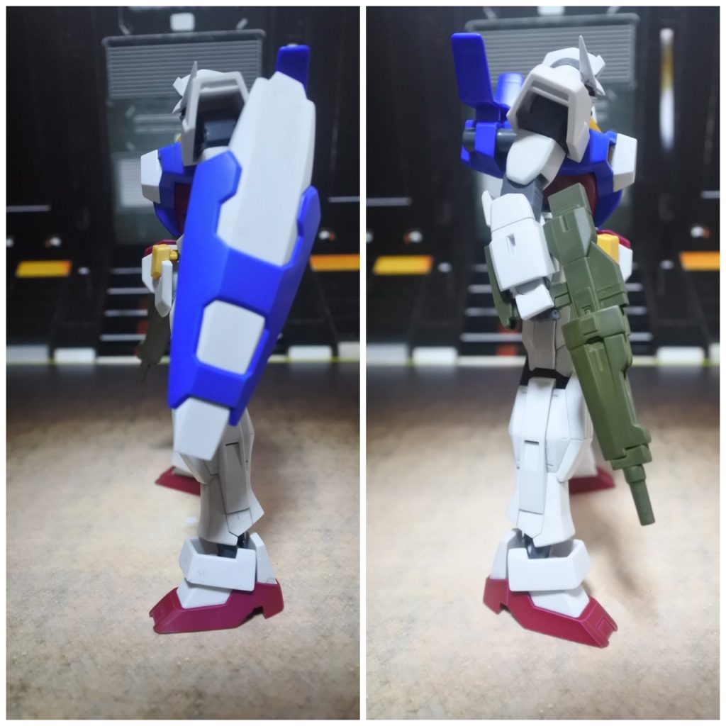 サイド
ライフルはグレーで塗りたかったのですが、切らしてたのでこれも余ってたブラウンバイオレットで塗装。(緑っぽくなりすぎてしまった…)