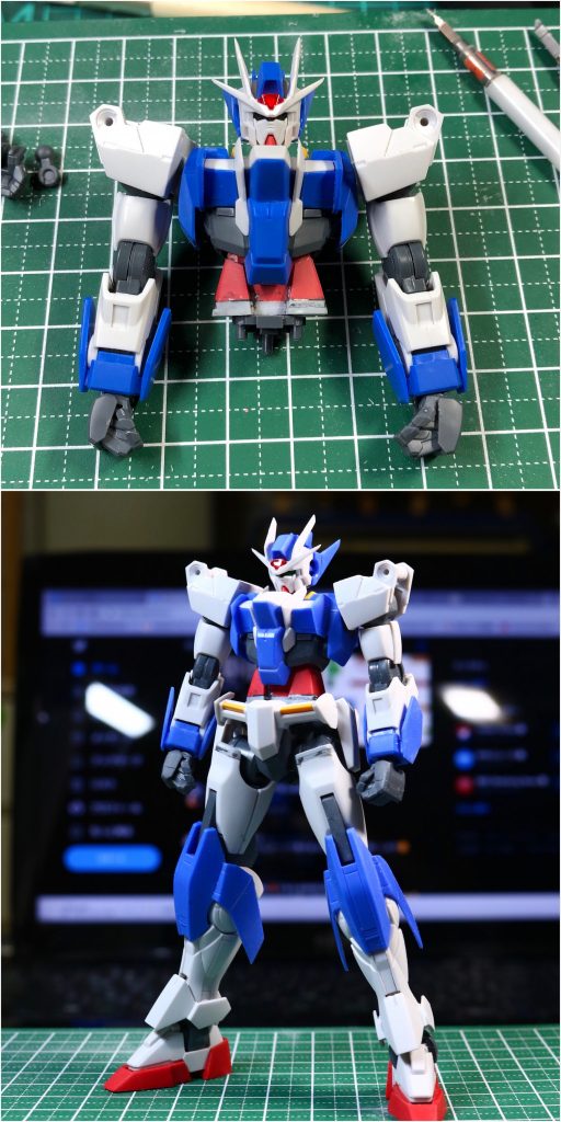 プロポーション改修は、腹部と太腿上部を2ミリ延長しました。
↑作例参照