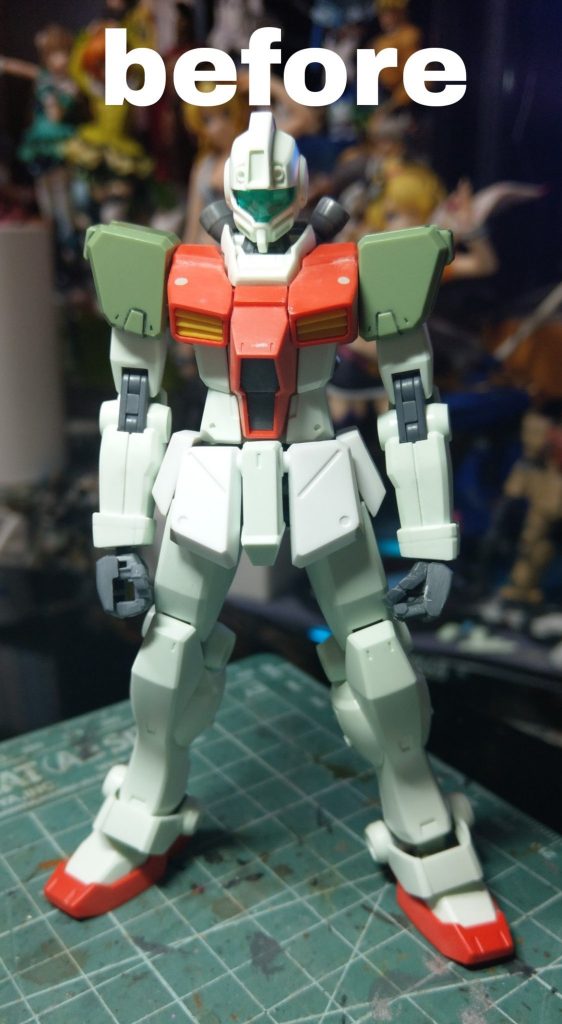 肩はジムスナイパーⅡなのですが、そのまま付けるとこんな感じに・・・