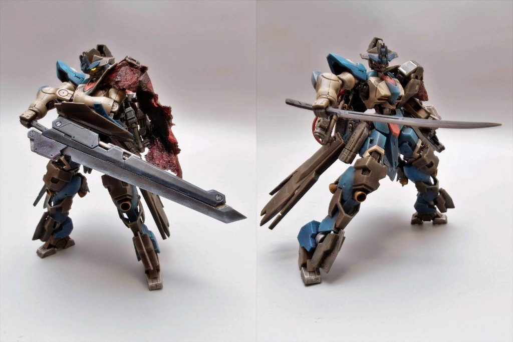 主武装は左腕に接続された大型バスターソード「ノーザンライト」。内部にはγナノラミネート刀を格納している。左腕ガントレットの接続ポートが圧縮エイハブ粒子を供給する。