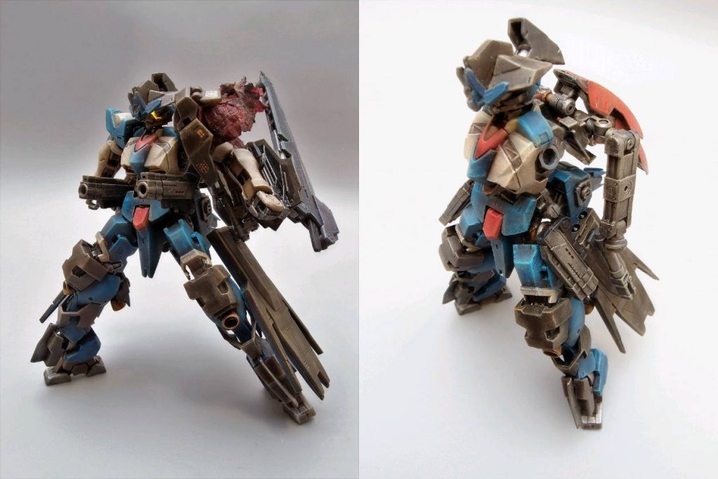 腰サイドにハンドガンを装備。弾数は少ないが高威力で懸架状態からも展開して射撃が可能。大型バインダーは腰では無くバックパックから伸びるサブアームに接続されている。