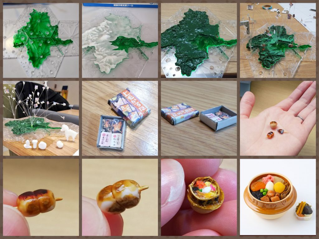 群馬のミニジオラマの制作過程、
上毛かるた、
焼きまんじゅうのドアップ→これ食べられそうじゃね?美味しそうに出来たのだ(*^▽^*)
おぎのやの峠の釜飯のドアップと実物写真→このサイズにしては、なかなかの再現度だと思うのです!!