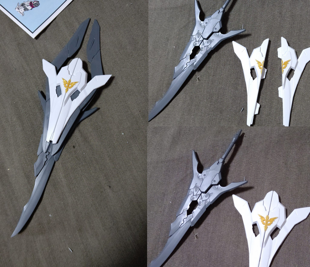 モーントシューベルトのエンブレムはセンター分けに対応できるように薄く鋭く、ゆっくりセンターカットしていきました！！まぁエンブレムは2つ使って左右切り落として真ん中側に削っていったんですが(^O^)