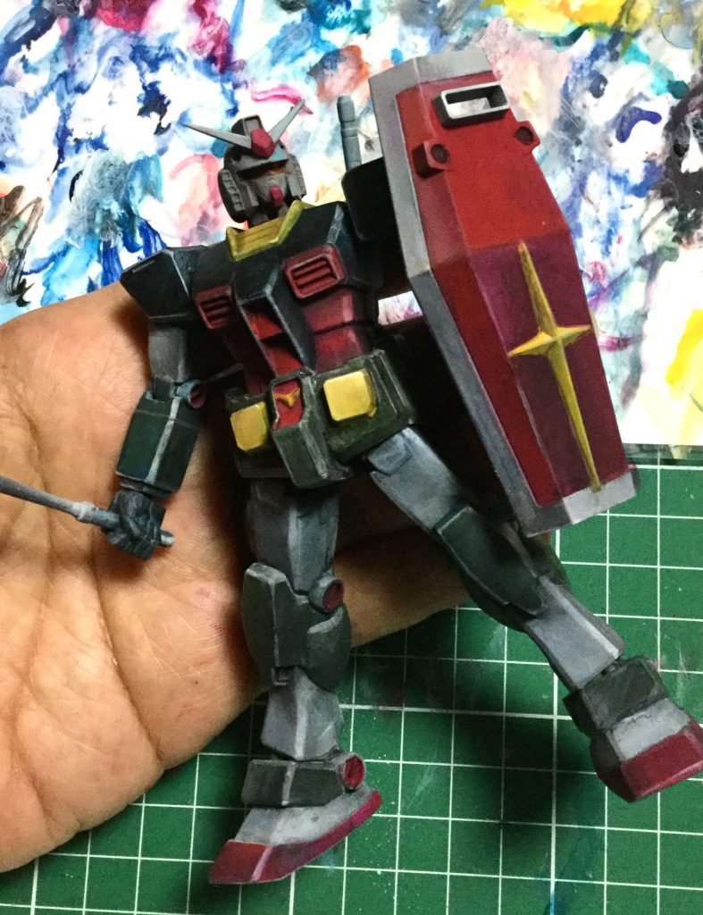 大雑把に筆塗り始め