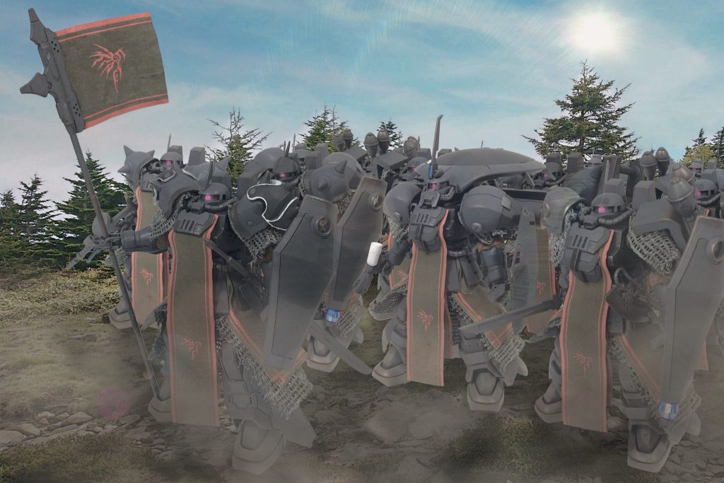 レギオン
指揮官機であるA型レギオンを戦闘に隊列を組んだレギオンをイメージしたデジラマです。
後ろに並ぶレギオンたちは全機、装備や装甲の組み合わせを変えてあるのがこだわりポイントです☺️