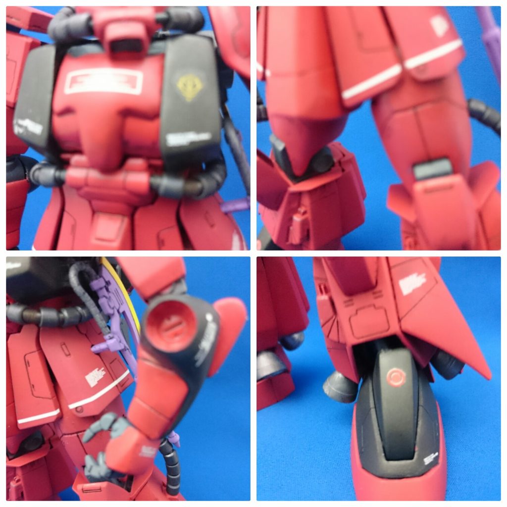 手加えた部位。腕部はバーニアノズル輪切りにしたものを軸にパテ盛り