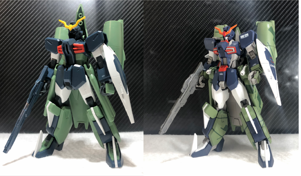 素組と比較頭がまんまインパルスだよなぁって思ってましたがツノ変えて色塗ったら意外とカオスしてて安心しました。