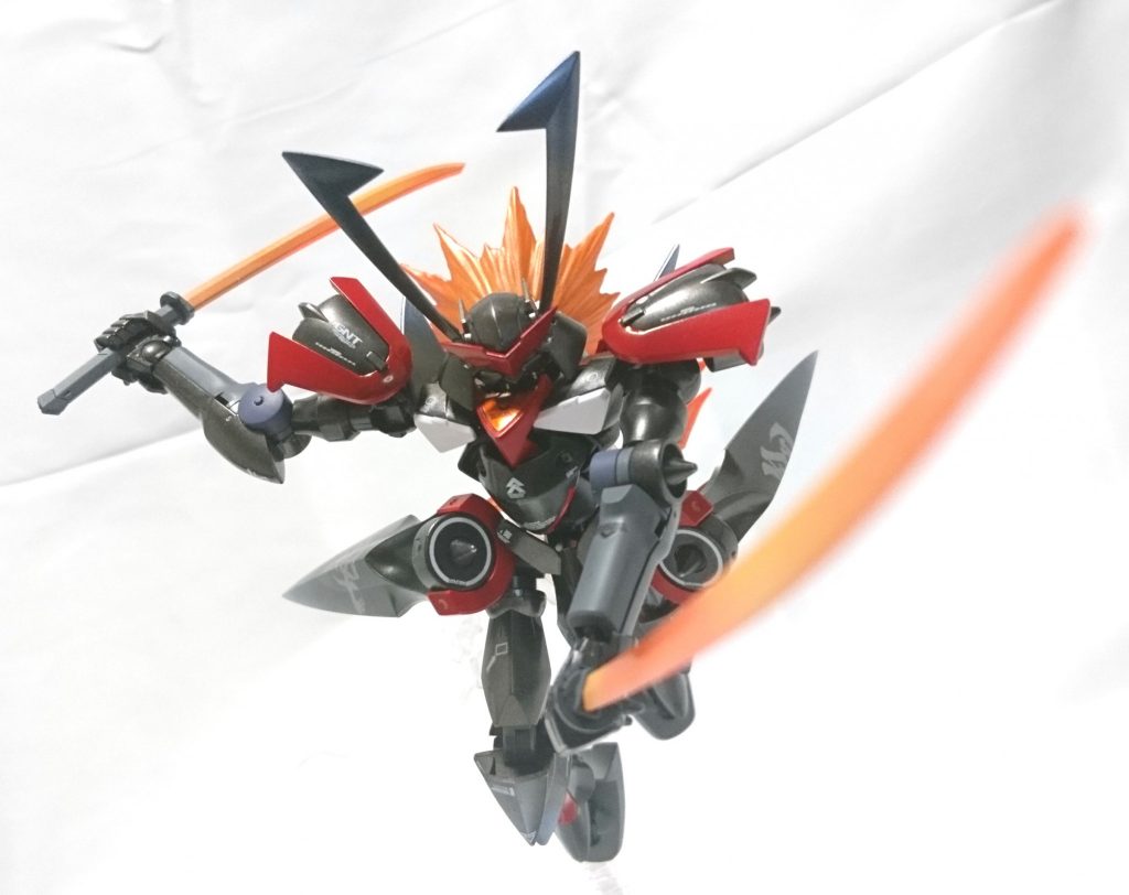 【アクション2】
Figure-rise effects“衝撃波”を使い粒子エフェクトに。