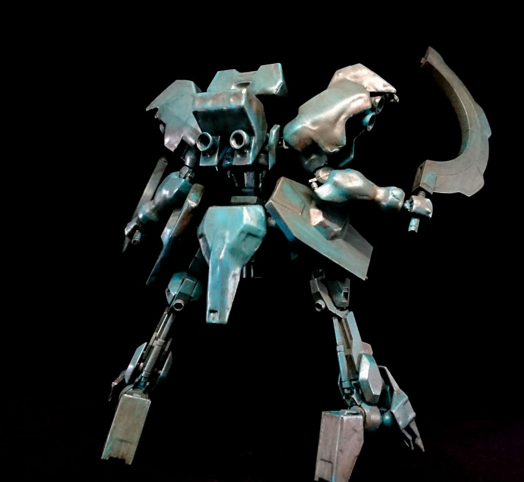 バックパックもだるだる。
ただ、エッジがある部分も残した方がいいかと思い、フレームや武器はそのままです。