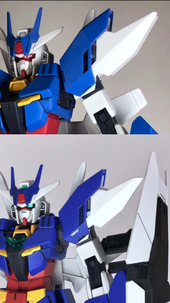 また肩の爪も長すぎる印象をうけたのでシャープ化がてら短縮
ほんの少しだけシールドの取り回しがしやすくなりました