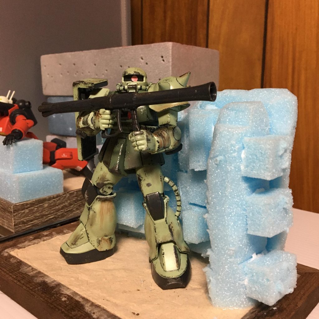 HGUC MS-06 量産型ザクⅡのミニジオラマ–3枚目/制作者：ogagaga