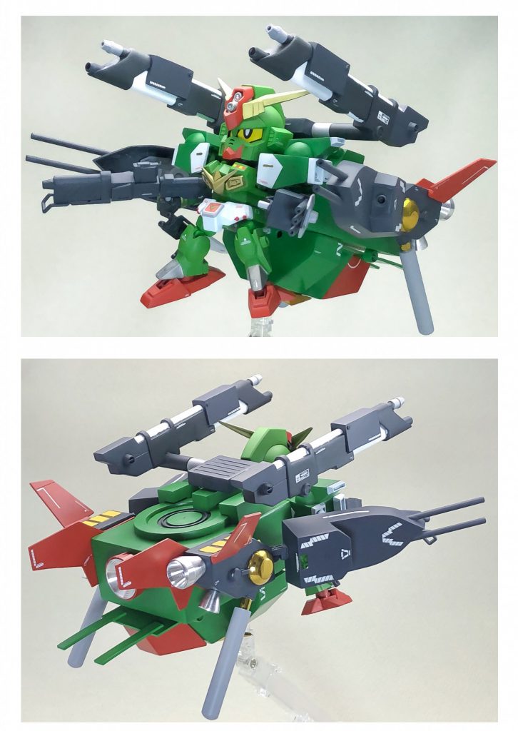 機首のパーツとプロミネンスキャノンの場所を変え、Vコマンドガンダムと合体する事により、「ライトフォースコマンダー形態」となります。