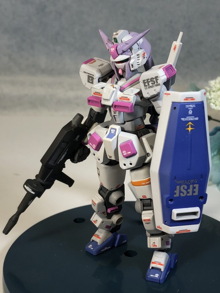 RXアーマー装備状態  
ノーベルガンダムが以外とRX78(しかもカトキ風)に似てるのを活かして 装備を製作。
少女っぽい感じから途端にイケメン風に。