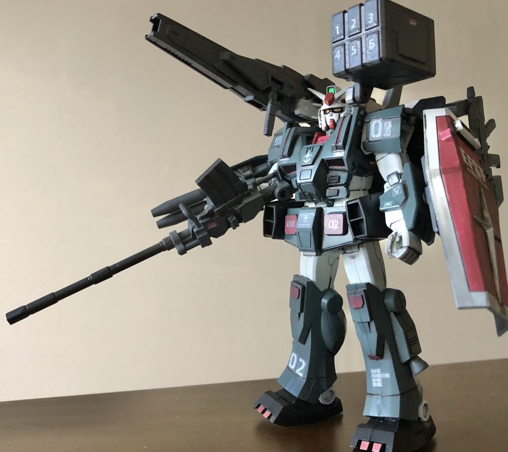 イージーアームズの180mmキャノン砲も盾の取手を合わせて持たせられるようにしました