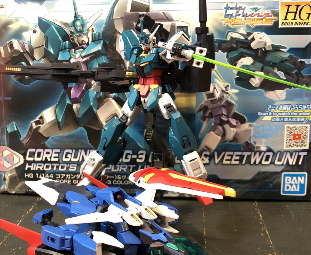 最後に、お気に入りのグリーンカラーのビーム
サーベルを装備。
エールストライクのパーツを積んだ
アースアーマーと一緒にパシャリ(^∇^)
ストライクコアガンダムを作ったので、
ぜひ惑星12種類分出るなら、全部作ってみたい
ですね(笑)
色的にヴィートルーガンダムは微妙かな?
と思っていましたけど、作ってみたら、
かなりカッコいいガンプラでした!
重火器仕様ってのが浪漫ありますので、
ぜひ悩んでる方は作ってみてください( ̄∇ ̄)