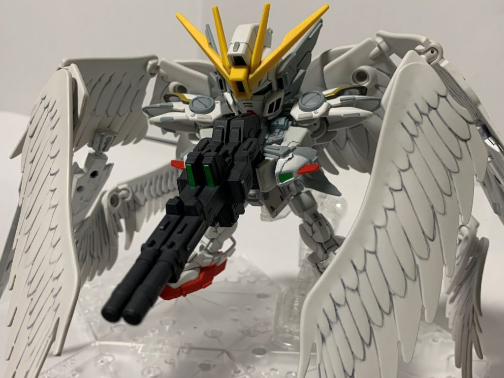 最終楽曲「フィナーレ」キットの翼がいまいち物足りない大きさだったためスカイハイウイングス装備時の最大出力射撃も激変。似合いすぎます！