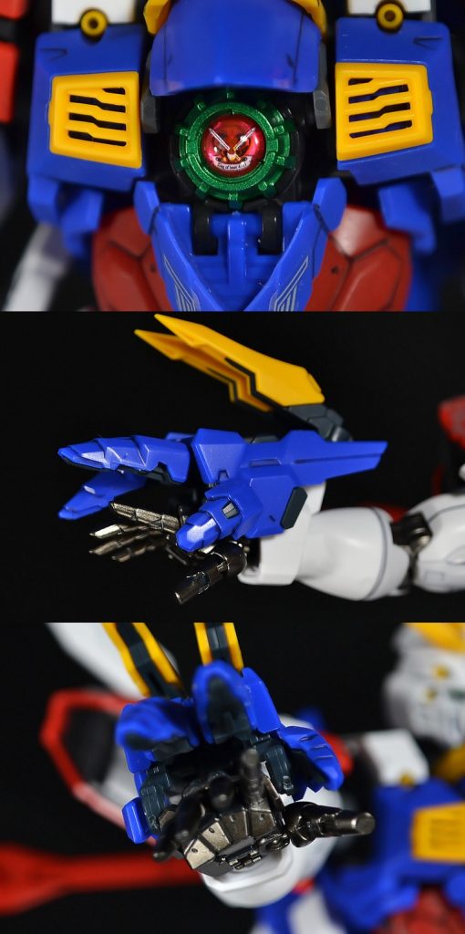 Gナックルはヒンジが干渉する部分をカットしてもう少しまっすぐ向けるように加工しました。

しかしそもそも手の甲の広さに対してGナックル内部の形状が合っておらず、ハナから被せることなどできないようでした。