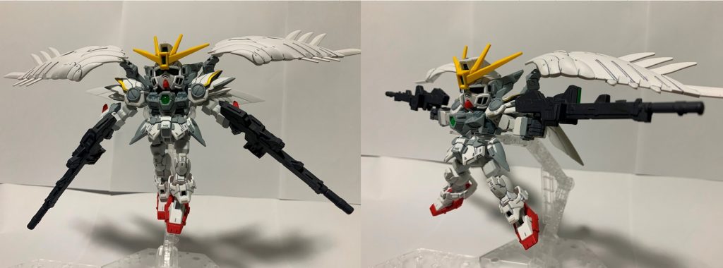 楽曲「閃光」定番ポーズのバスターライフル２丁撃ち、ローリングバスターライフル。