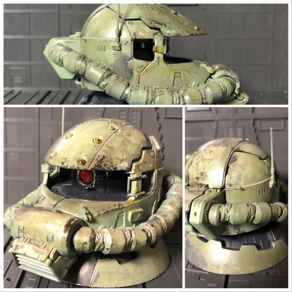 乾く前にウェザリング始めちゃったから、塗装がぐちゃぐちゃに。反省。