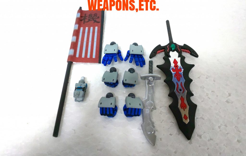 ◯付属物・手首六種。握り、平手、武器持ち。ビルドナックルズのボール軸を加工してLEGENDBB用にしました。
・担架用アームバトルアームアームズのアレです。
武器は後程。