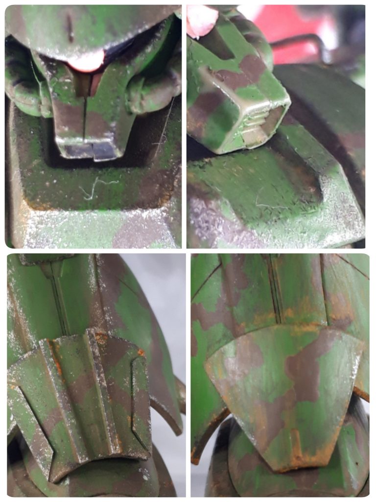 ⑥胸元を削って ⑦足元はシャープにしてみました。