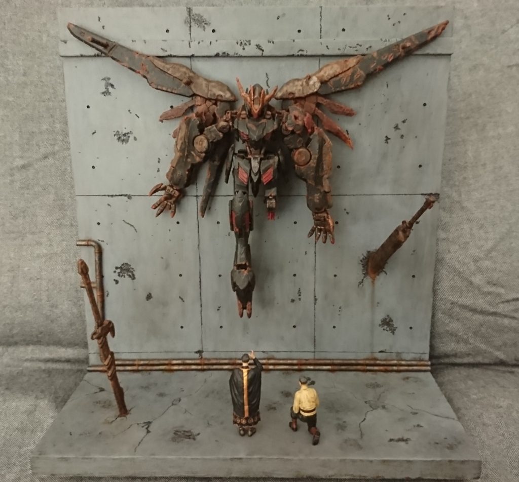 バルバトス=悪魔というポイントに着目して
「悪魔崇拝(サタニズム)とか面白いかも…」
と、思い立ち製作しました。
信者による礼拝のひとコマだったり、新たな入信者を迎え入れる時のひとコマだったり、そんな感じのイメージです。