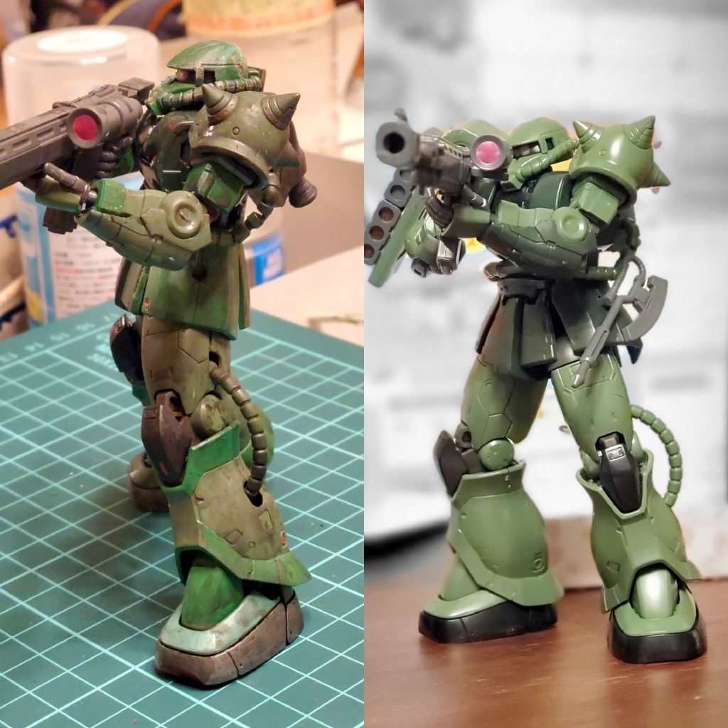 塗装前後の比較
(ちょっと角度が…)