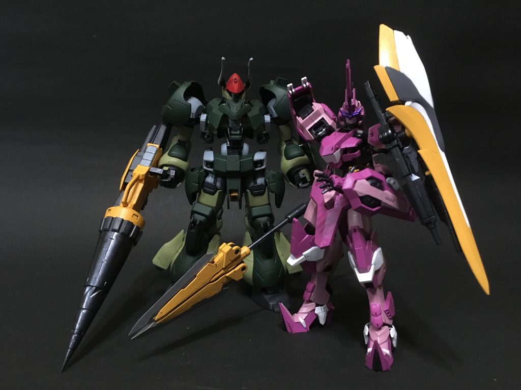 神殺しを装備したアムドゥスキアスとビフロンス。ビフロンスはこちらを見てねhttps://gumpla.jp/hg/343187