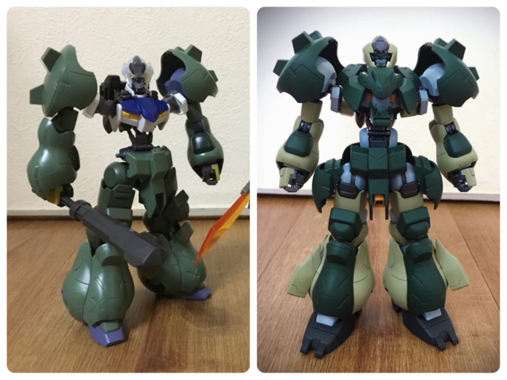 最初の仮組み(左)で右側の完成を想像してました。