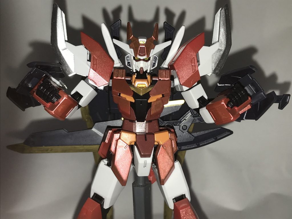 マーズフォーガンダム、バストアップ
メイン画像に使ってるやつです
ツインアイがいい感じに写っているのと、メタリックとそれ以外の場所がわかりやすいと思います