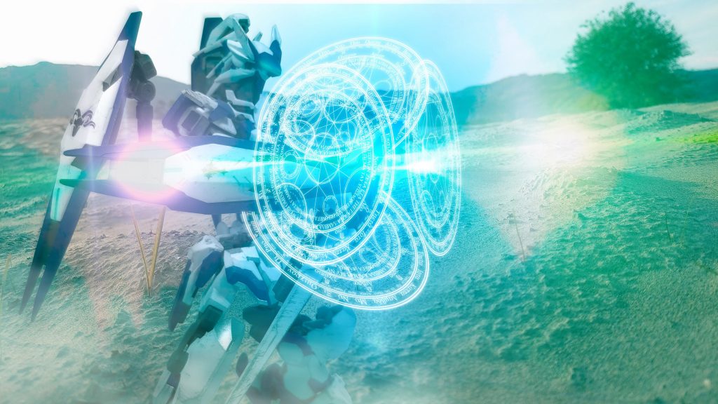 ## [カプラ・コルノ]
カプラ・コルノの柄部分にはブラッドグレイルと呼ばれる魔導触媒が取り付けられており、魔法の増幅器、魔導杖として使用することも可能である。

規模の大きな魔法を発動する場合に用いられる。