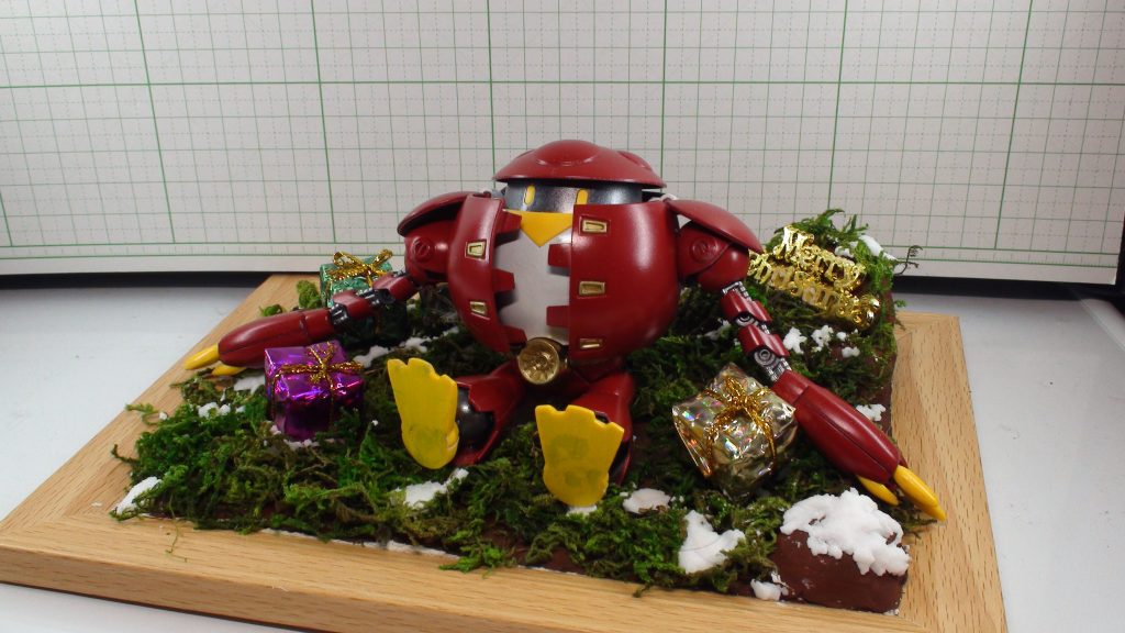 クリスマスジオラマに座るモモカプル(^3^)/