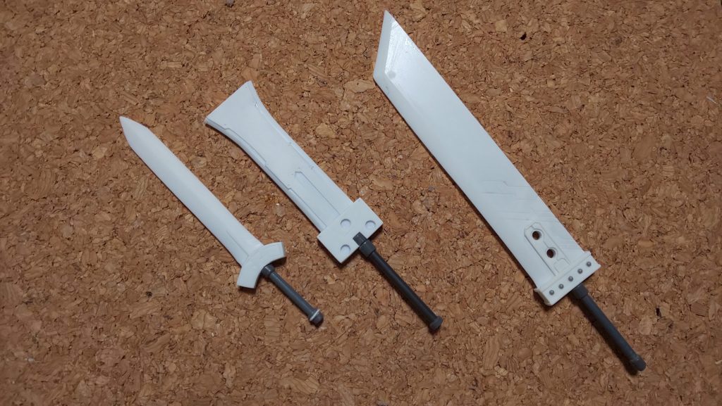 フルスクラッチした武器たち(塗装前)