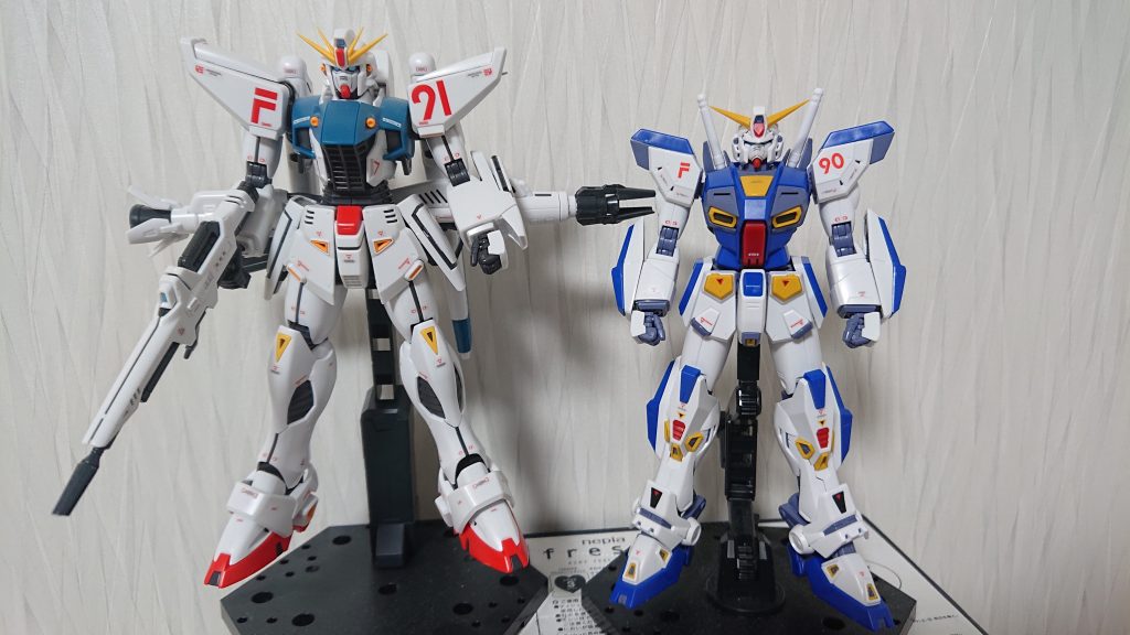 F91と2ショット。クロスボーンあったら鋼鉄組に出来たのに(笑)