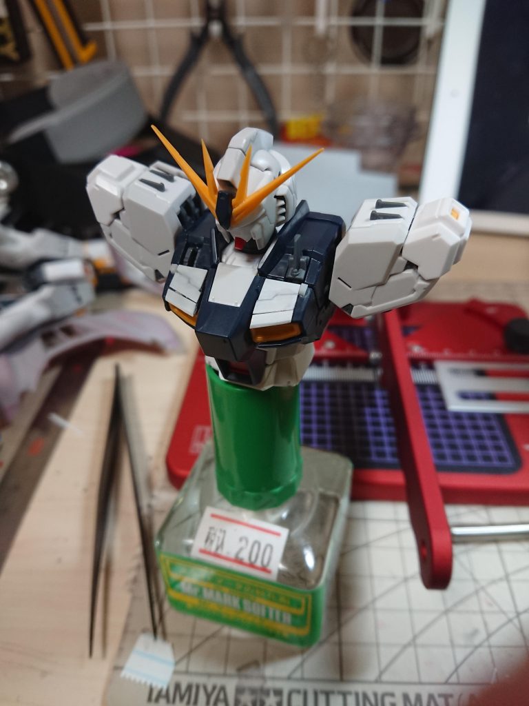 胸部にはプラ板を貼ってみました。
うーん、いいのだろうか…