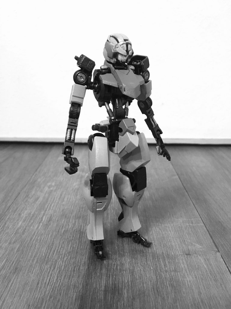 塗装、組み上げ途中。これ、ぐれーにすふと一般機みたいだ。これはこれでアリだな。