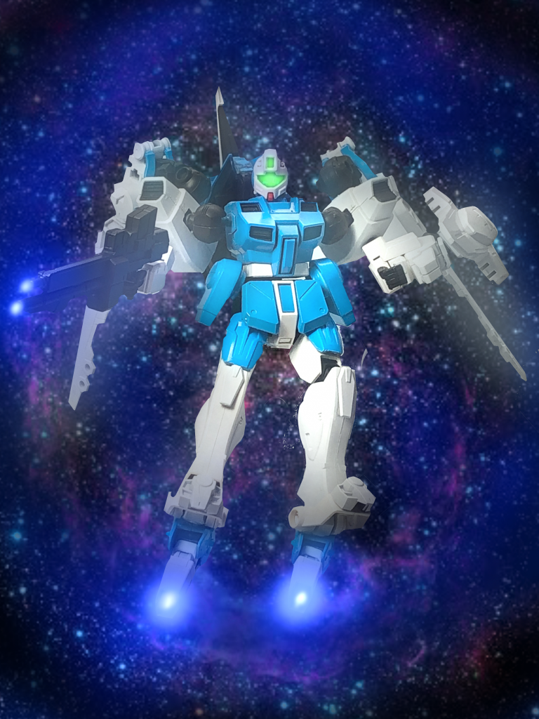 足のGNキャノンと手持ちのライフルで同時攻撃するシーンを画像加工で再現してみました！