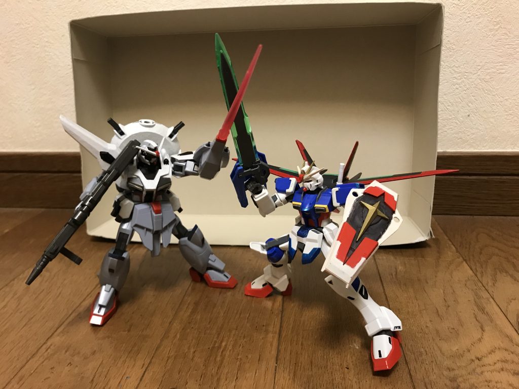 「主人公VSラスボス」の決闘シーンです。主人公はもちろん、フォースインパルスガンダムエクストリームです。