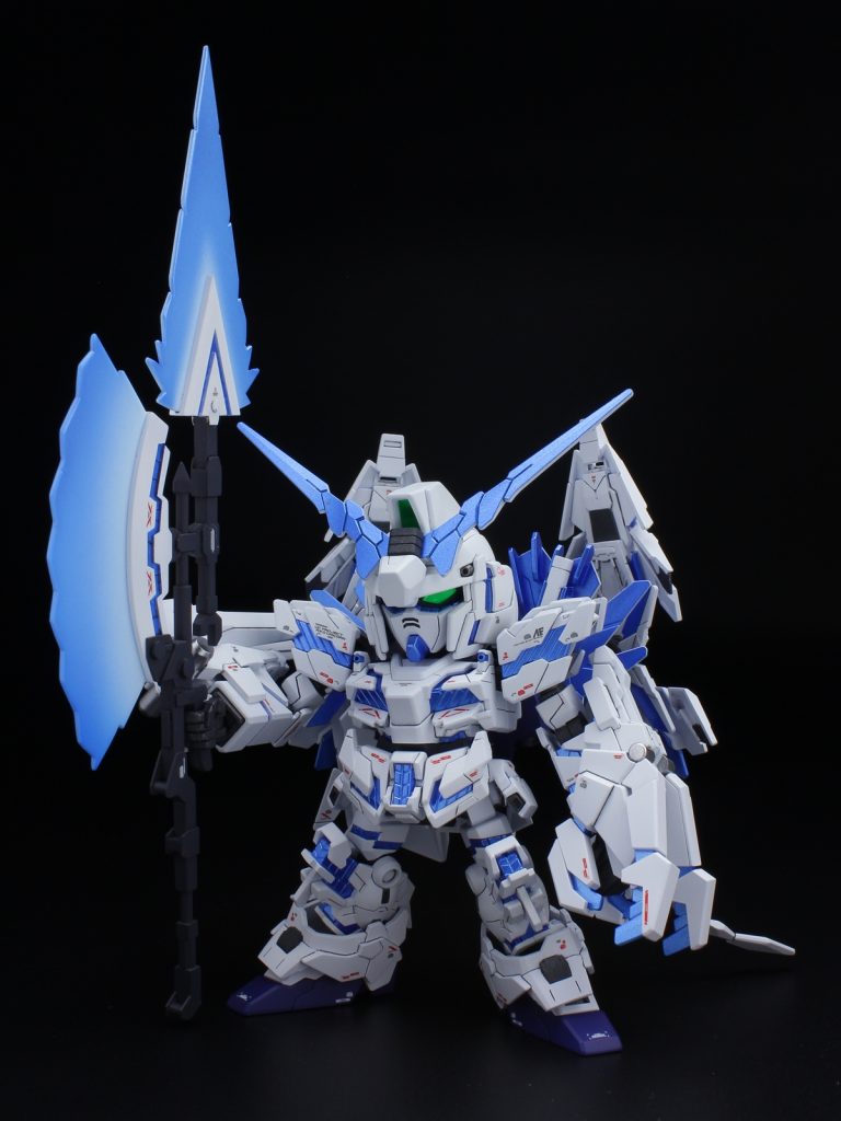 アームドアーマーBSとVNはHGUCバンシィ(DM)から。アームドアーマーDEはSDCSフェネクスから。アームドアーマーXCはEXスタンダードバンシィノルンから。ハイパービームジャベリンはフルスクラッチです。