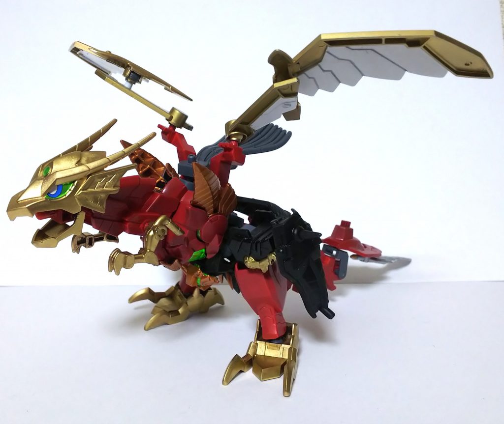 合体ガンドラゴンモード
変形に使うジョイントは弄ってないので、合体モードも問題なく出来ます。