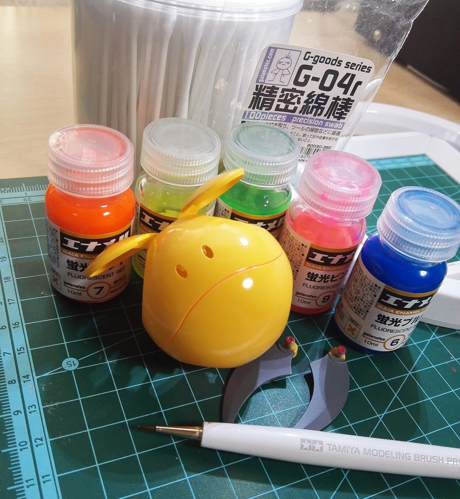 蛍光ピンクでスミ入れしました