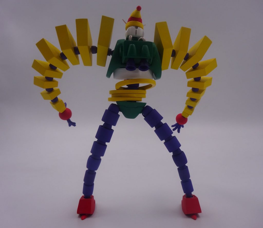 後部。
バックパックはリーオーNPDのものを加工してプラ板を貼り付けてます。バーニアはウェーブ製のものを使用。
足のかかとの部分の出っ張りはGN-Xのパーツを切って貼りました。