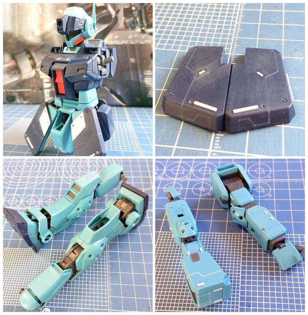 主にプラ板切り貼りとスジ彫りで情報量を増やしてます。