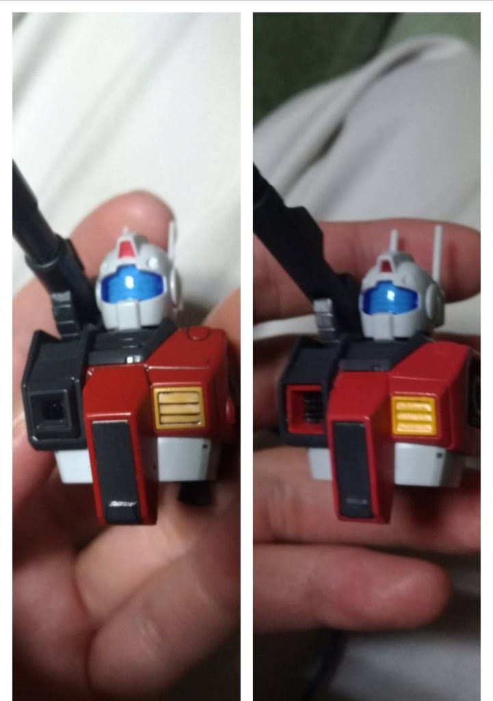 右胸のエアインテークも設定画では通常仕様とは異なる形状になっていたため、ジャンクでスクラッチしました！