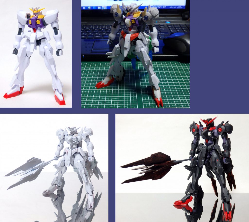 ベースキットとなったHGOO ラファエルガンダム↓サフ前最終状態↓サフ状態↓完成状態
というようになっています。