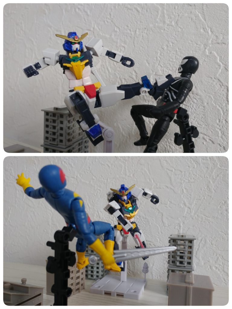 戦闘は格闘技と斬撃