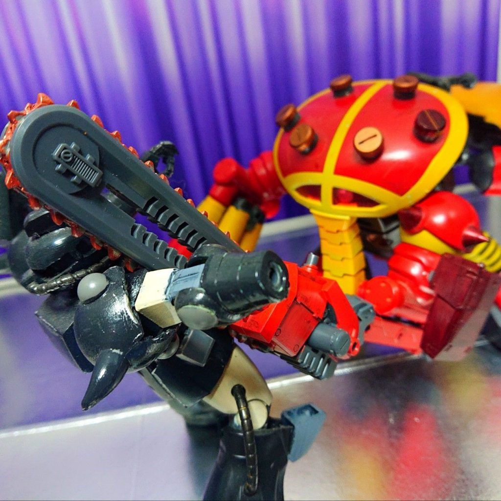 ぶった斬る!!!
脳筋ムーブしか出来ない機体なので、対策練られたら終わりだと思われますが(笑)、そこはアンカーによるワイヤーアクションや、武器の投擲という意表を突く攻撃でカバーするしかないですね。U´^ェ^`U