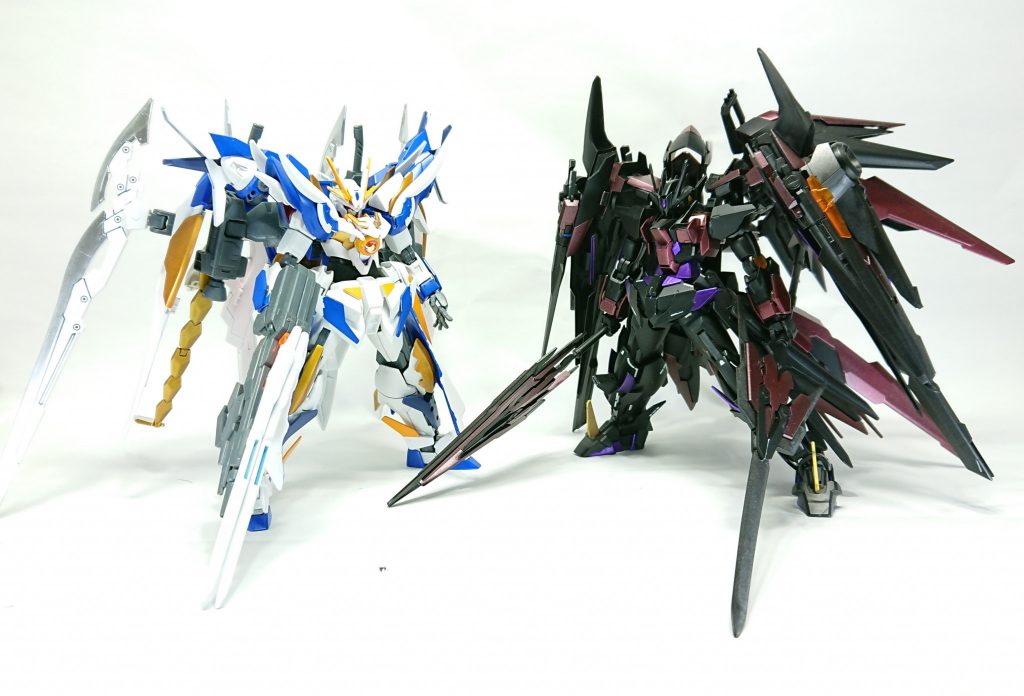 最後になりますがフェザリオンとリベリオンのツーショットになります。

出来ればガンプラバトル小説として書き出したかったのですが、何分文章力が無いもので自分の脳内再生で留めてしまっております^^;

いつか形に出来ればと思っております！！

長々と最後までありがとうございました！

いいねと思ったらｂボタンをポチッと
コメントも随時募集しております！

皆様の反応が日々のプラモチベに繋がるので
ぜひぜひお願いいたします！

最後まで見ていただき
＼|宜|＜ありがとう
<|宜|┘＜そして
＼|宜|／＜ありがとう!!